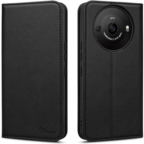 即納 AQUOS R8 / R8Pro スマホケース 手帳型 ブラック カード収納 PUレザー スタ...