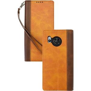 即納 AQUOS R8 / R8Pro スマホケース 手帳型 ブラウン/ダークブラウン カード収納 ...