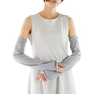 即納 冷感 アームカバー 熱中症対策 UVカット ひんやり クール 冷却 グレー 2枚セット 吸汗速...