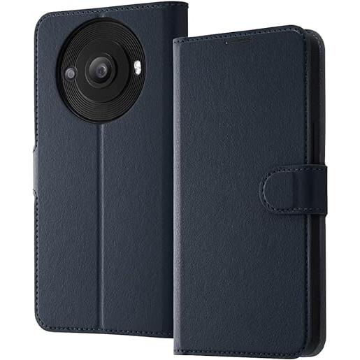 即納 AQUOS R8 / R8Pro スマホケース 手帳型 ダークネイビー カード収納 スタンド ...