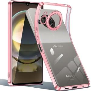 即納 AQUOS R8 / R8Pro スマホケース ローズゴールド/クリア カメラ保護 ワイヤレス...