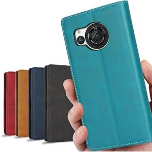 即納 AQUOS R8 / R8Pro スマホケース 手帳型 レトロ ターコイズ カード収納 全面保...