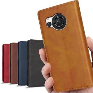 即納 AQUOS R8 / R8Pro スマホケース 手帳型 レトロライトブラウン カード収納 全面...