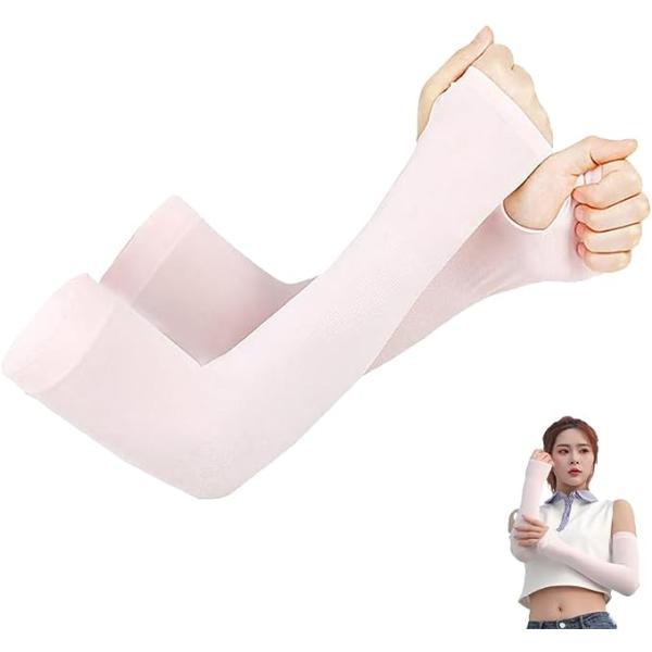 即納 冷感 アームカバー 熱中症対策 UVカット ひんやり クール 冷却 ピンク 2枚セット 吸汗速...