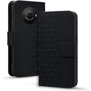 即納 AQUOS R8 / R8Pro スマホケース 手帳型 ブラック カード収納 PUレザー スタ...