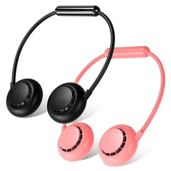 即納 ハンズフリー ネックツインファン 7枚羽 首掛け扇風機 ツインファン コンパクト扇風機 ハンデ...