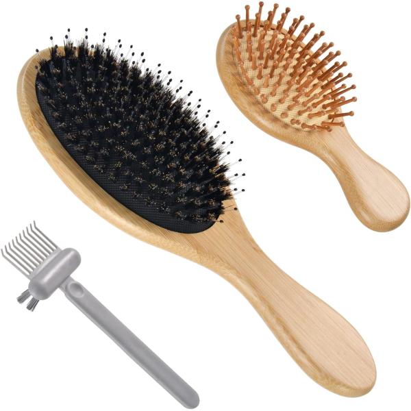 即納 頭皮マッサージ ヘアスカルプマッサージャー 猪毛 木製 ブラシ ヘアくし ヘアブラシ 血行促進...
