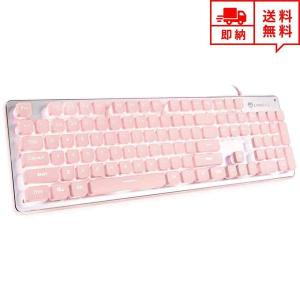 有線 キーボード フルサイズ 104キー ピンク デスクトップパソコン