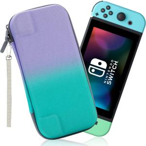即納 任天堂 Nintendo Switch 2 対応 ケース カバー グリーンパープル 衝撃吸収 保護カバー あつ森 カード最大10枚 全面保護型 収納バッグ
