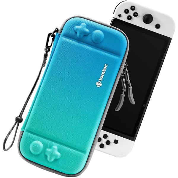 即納 任天堂 Nintendo Switch 有機ELモデル 対応 ケース カバー ネオンブルー 衝...
