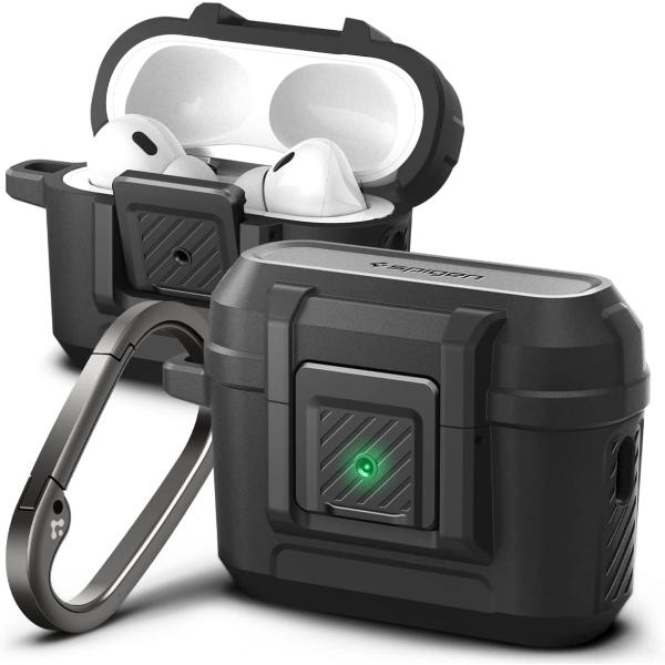 即納 AirPods Pro 第2世代 エアーポッズ プロ カバー ケース ロック機能 カラビナ付 ...