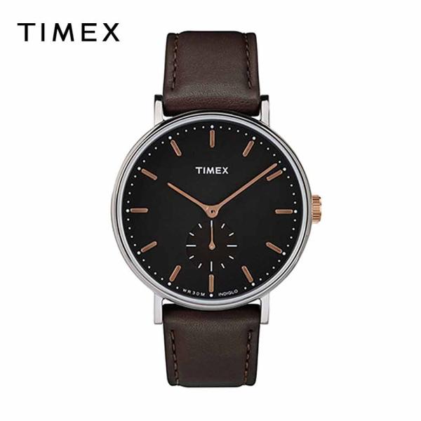 TIMEX タイメックス メンズ 腕時計 FAIRFIELD｜ダークブラウン / グレンチェック T...