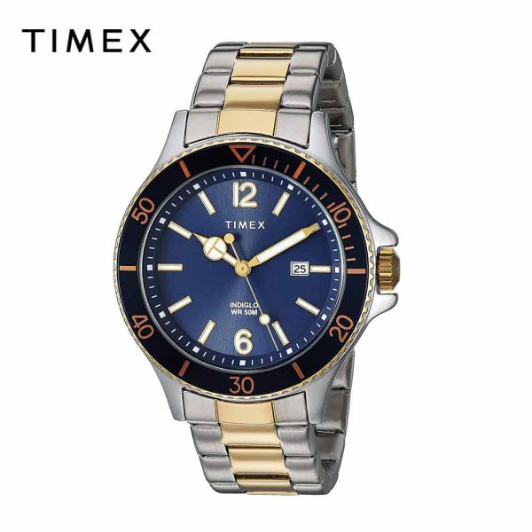 TIMEX タイメックス メンズ 腕時計 Harborside 42mm｜ツートーン / ブルー T...