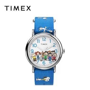 即納 TIMEX タイメックス 腕時計 Weekender Peanuts スヌーピー TW2W19400 ブルー Gang's All Here 海外モデル リストウォッチ 日本未発売