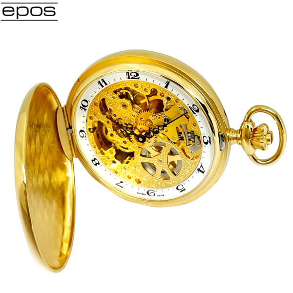 エポス epos 懐中時計 2078YGWHA スケルトン ポケット 手巻き タイムピース ユニタス...