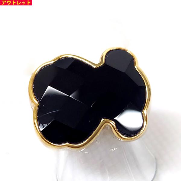 アウトレット！ TOUS トウス SV925 ファセット オニキス ヴェルメイユ リング 14号 く...