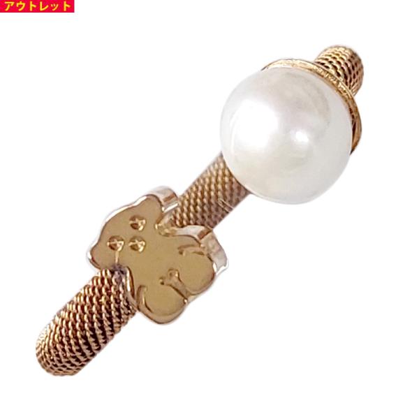 TOUS トウス 新品・アウトレット  リング Mesh くま 613105520 パール 13号 ...