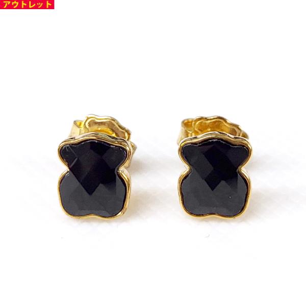 アウトレット！ TOUS トウス SV925 ピアス Facet くま 815433501 オニキス...