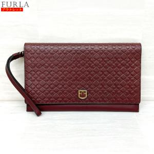 アウトレット！ FURLA フルラ 新品 EAI1 ベルヴェデーレクラッチバッグ ワインレッド ボル...