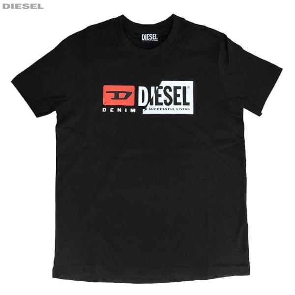 DIESEL 新品 レディース 半袖 Tシャツ 丸首 A00312 0091A 900 黒 M ブラ...