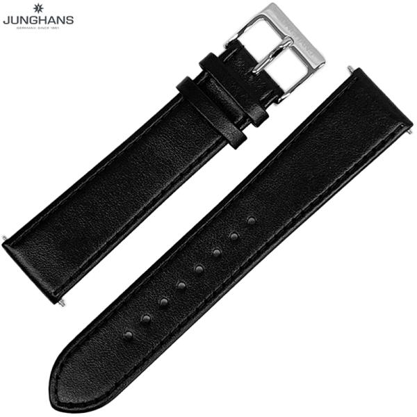 ユンハンス マックスビル用 純正 替ベルト 新品 20mm ブラック 黒  革ベルト レザー 腕時計...