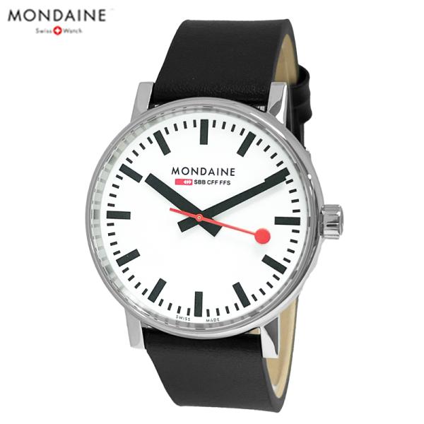モンディーン MONDAINE 腕時計 40mm ブラックヴィーガンレザー EVO2 エヴォ2 MS...