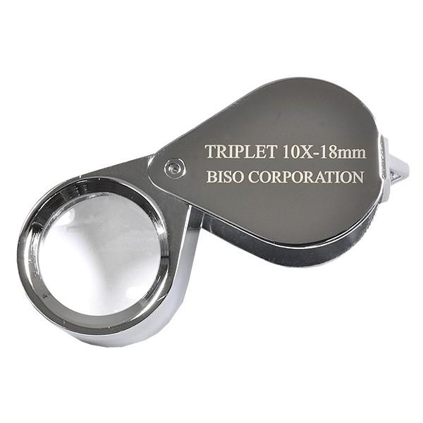 10倍トリプレットルーペ クローム 宝石用ルーペ ジュエリールーペ  新品【クリックポストの発送で送...