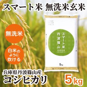 スマート米 兵庫県丹波篠山産 コシヒカリ 無洗米玄米   残留農薬不検出   5kg (令和5年産)｜smartagrifoods