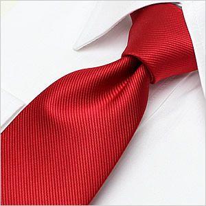 ネクタイ メンズ 紳士用 ビジネス レギュラー レッド 赤 無地 [メール