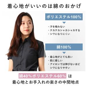 ワイシャツ 半袖 レディース ブラウス 透けに...の詳細画像4