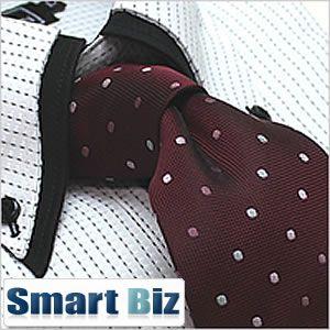 ネクタイ レギュラータイ メンズ 紳士用 洗える ウォッシャブル 洗濯可 デザイン 赤 レッド ワイン ピンク ドット 水玉 [M便 1/5]