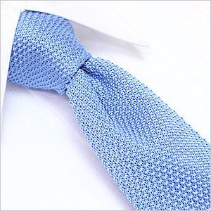 ニットタイ ネクタイ ナロータイ メンズ 紳士用 ライトブルー 青 無地 [M便 1/5]