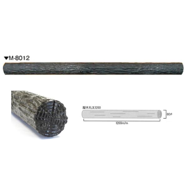 【４本入】大研化成　80Φ擬木丸太　80Φｘ1200ｍｍ　M-8012　１ケース(４本入) 【代引不...