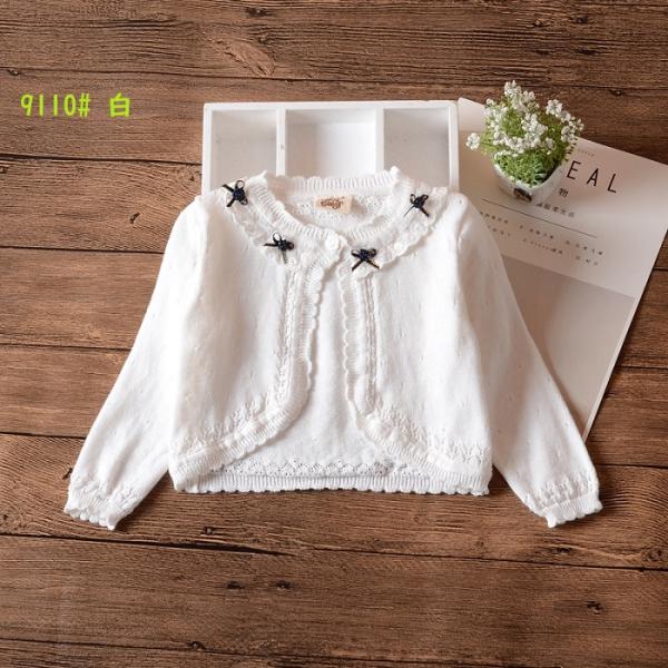 カーディガン 子供 子供服 ニット刺繍 ボレロ 白　キッズボレロ・子供ボレロ・子ども・ 結婚式 七五...