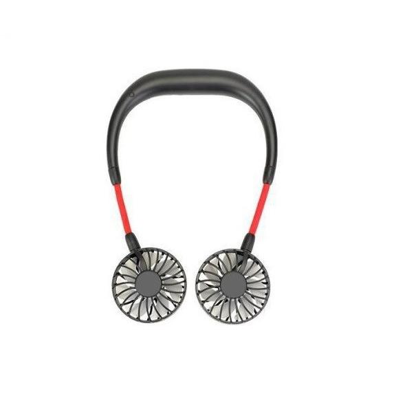 ハンズフリー 首掛け扇風機 ハンディ ネックファン　LEDライト付き アロマ 卓上扇風機 角度調整 ...