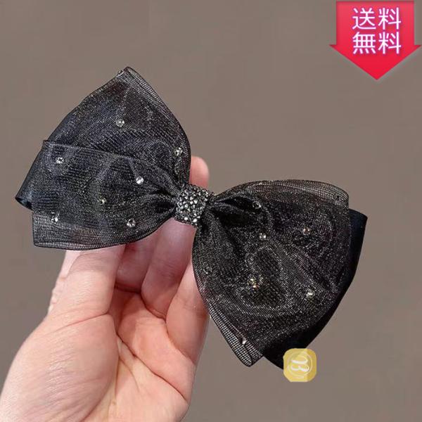 リボン バレッタ ヘアアクセサリー 髪飾り カジュアル ヘアアクセサリー レディース 成人式 結婚式...