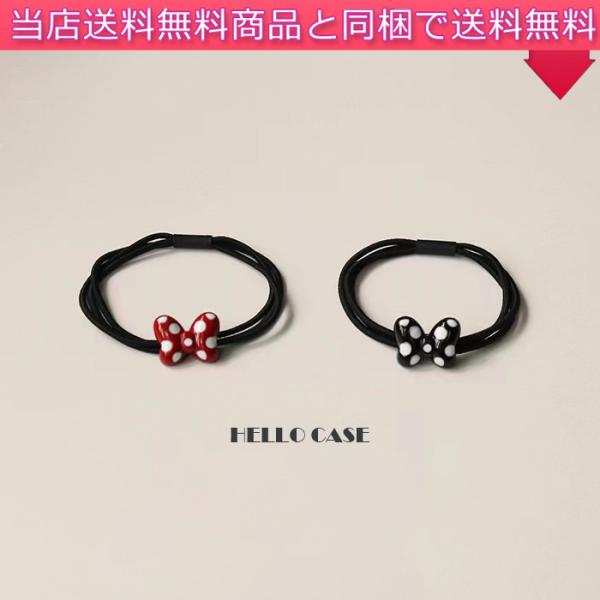 ヘアゴム リボン ドット柄 水玉 おしゃれ ヘアバンド 髪ゴム レディース トレンド 流行 ポニーテ...