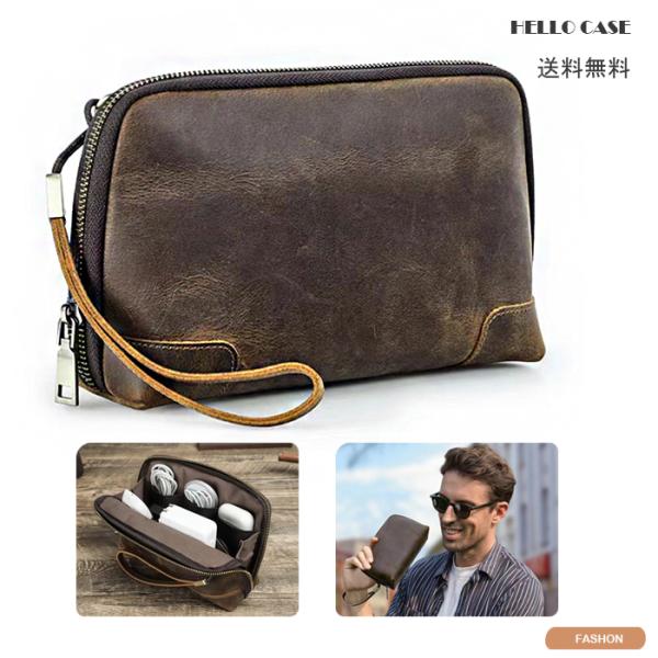 メンズバッグ 本革 ハンドバッグ 手持ちバッグ カジュアル 通勤 通学 出張 ハンドストラップ付バッ...