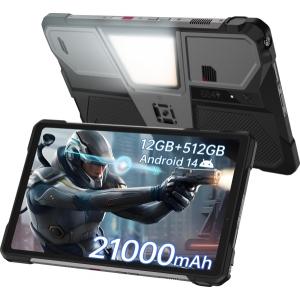 Unihertz 8849 TANK Pad E タフネスタブレット プロジェクター搭載 大容量バッテリー 66W 21000mAh 防水防塵耐衝撃 大型LEDライト 日本語＋グーグルプレイ対応