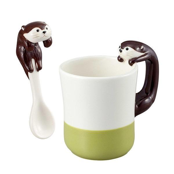 カワウソカフェ カワウソマグ＆スプーン チョコ KAWAUSO CAFE