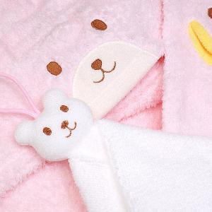 ミキハウス ベビーバスポンチョセット ピンクの詳細画像1
