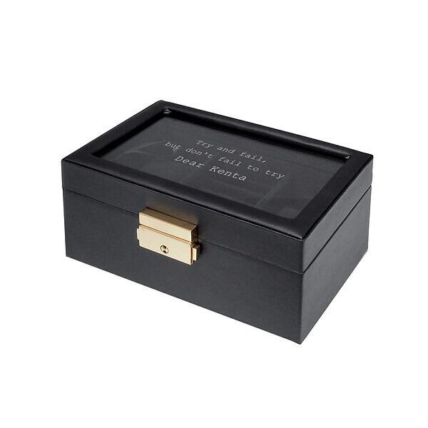 名入れ メンズケース ブラック 名入れウォッチボックス