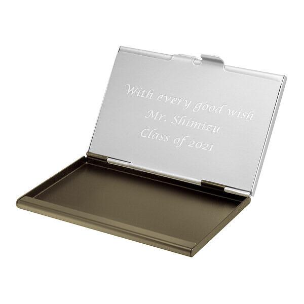 名入れ デュアルカードケース ブラウン誕生日 結婚祝い 記念日 ギフト プレゼント 女性 男性