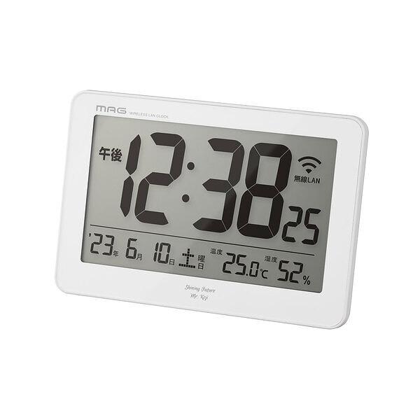 名入れ 名入れ無線LAN置掛両用時計 Wi-Fi クロック セットレス ネット環境と同期して正確な時...