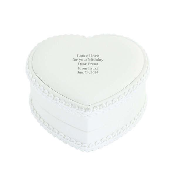 名入れ リングケース ハート 記念日やプロポーズを記念に残す、メッセージが入るハート形の指輪ケース