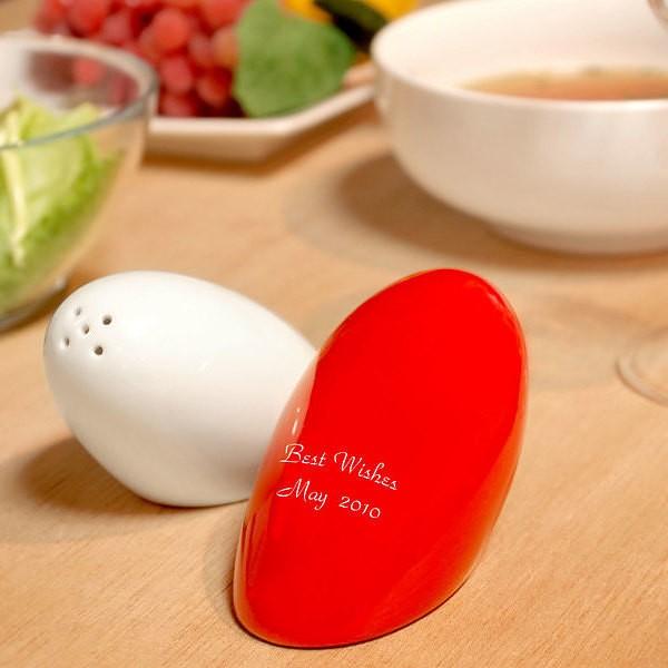 シャトル ソルト＆ペッパーシェーカーズ レッド/ホワイト 名入れ