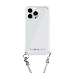 PHONECKLACE ロープショルダーストラップ付きクリアケースfor iPhone 13 Pro グレー｜smartitemshop