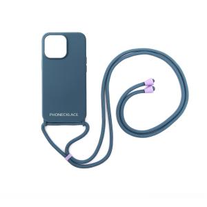 PHONECKLACE ロープネックストラップ付きシリコン ケース for iPhone 13 Pro Max ティールブルー｜smartitemshop