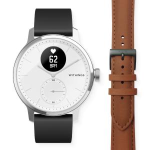 Withings ScanWatch 42mmモデル ホワイト&専用レザーバンド(20mm)ブラウン セット 最大30日間充電持続 血中酸素【日本正規代理店品】HWA09-MODEL 3-ALL-RO｜smartitemshop