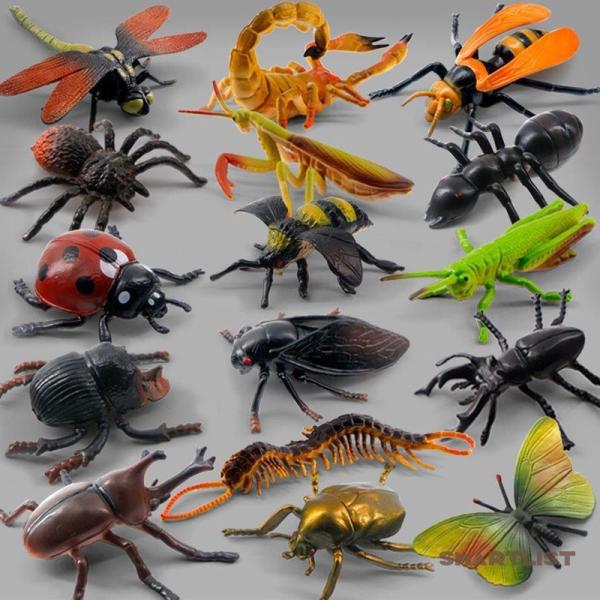 子供のコレクションのための16個のリアルなプラスチック昆虫フィギュアおもちゃのバグモデル